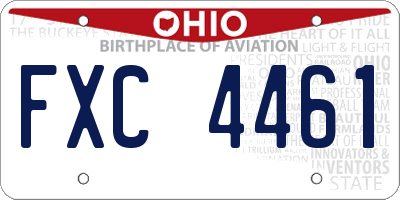 OH license plate FXC4461