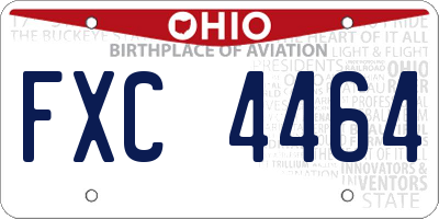 OH license plate FXC4464