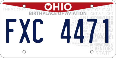 OH license plate FXC4471