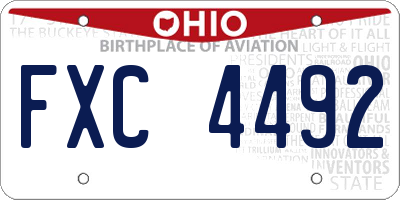 OH license plate FXC4492