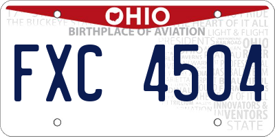 OH license plate FXC4504