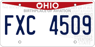 OH license plate FXC4509