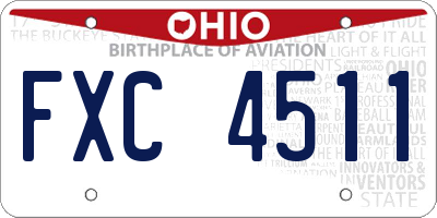 OH license plate FXC4511