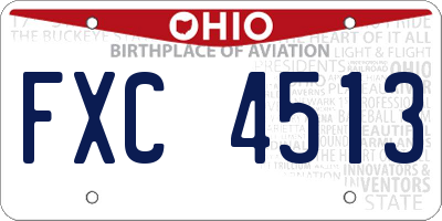 OH license plate FXC4513