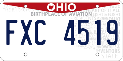 OH license plate FXC4519