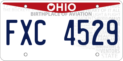 OH license plate FXC4529