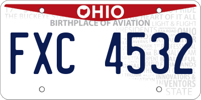 OH license plate FXC4532