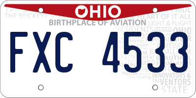 OH license plate FXC4533