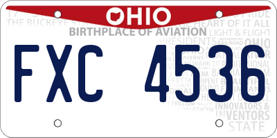 OH license plate FXC4536