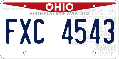 OH license plate FXC4543