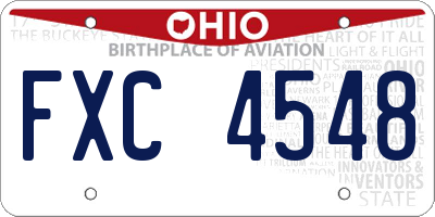 OH license plate FXC4548