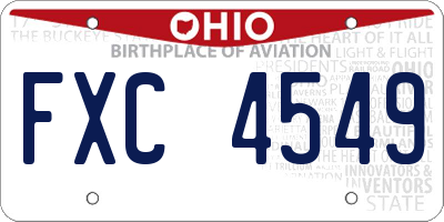 OH license plate FXC4549