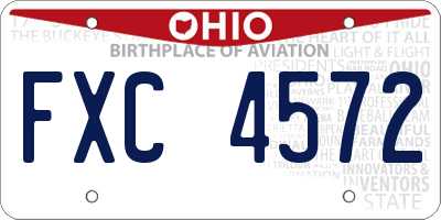 OH license plate FXC4572