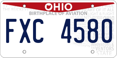 OH license plate FXC4580