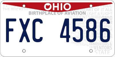 OH license plate FXC4586