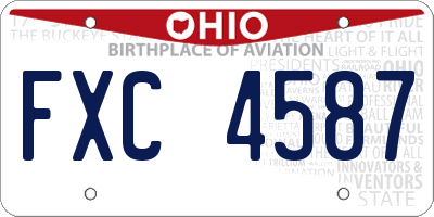 OH license plate FXC4587
