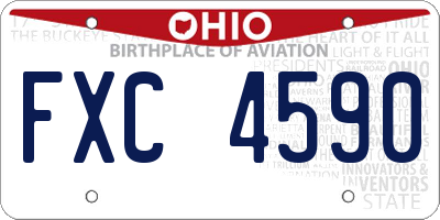 OH license plate FXC4590