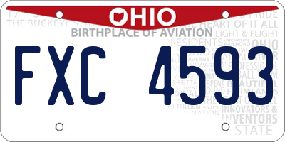 OH license plate FXC4593