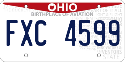 OH license plate FXC4599