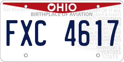 OH license plate FXC4617
