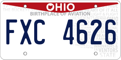 OH license plate FXC4626