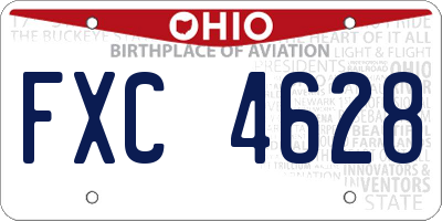 OH license plate FXC4628
