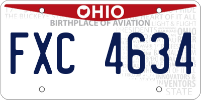 OH license plate FXC4634