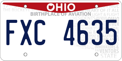 OH license plate FXC4635