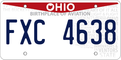 OH license plate FXC4638