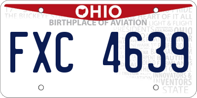 OH license plate FXC4639