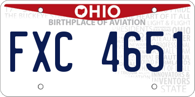 OH license plate FXC4651