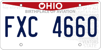 OH license plate FXC4660