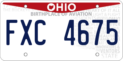 OH license plate FXC4675