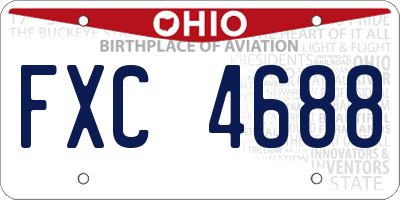 OH license plate FXC4688