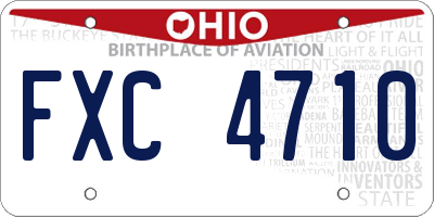OH license plate FXC4710
