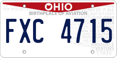 OH license plate FXC4715