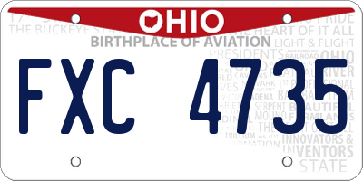 OH license plate FXC4735