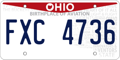 OH license plate FXC4736