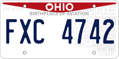 OH license plate FXC4742