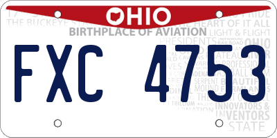 OH license plate FXC4753