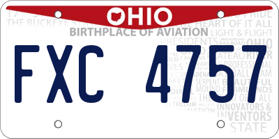 OH license plate FXC4757
