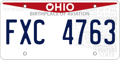 OH license plate FXC4763