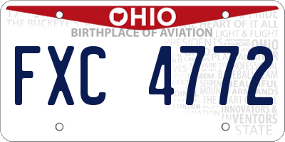 OH license plate FXC4772