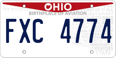 OH license plate FXC4774