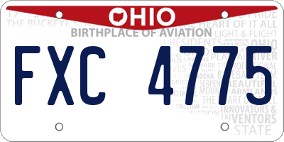OH license plate FXC4775