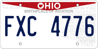 OH license plate FXC4776