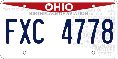 OH license plate FXC4778