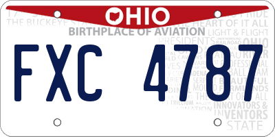 OH license plate FXC4787