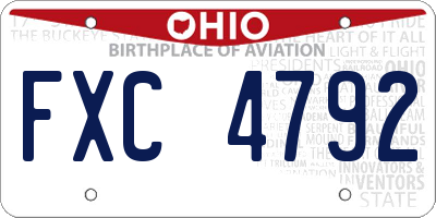 OH license plate FXC4792