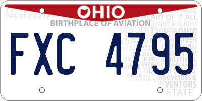 OH license plate FXC4795